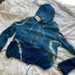 Kapital Tye Dye Long Sleeve Quarter Zip Hoodie